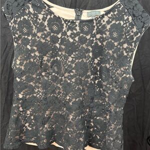 The Limited Black Floral Lace Blouse